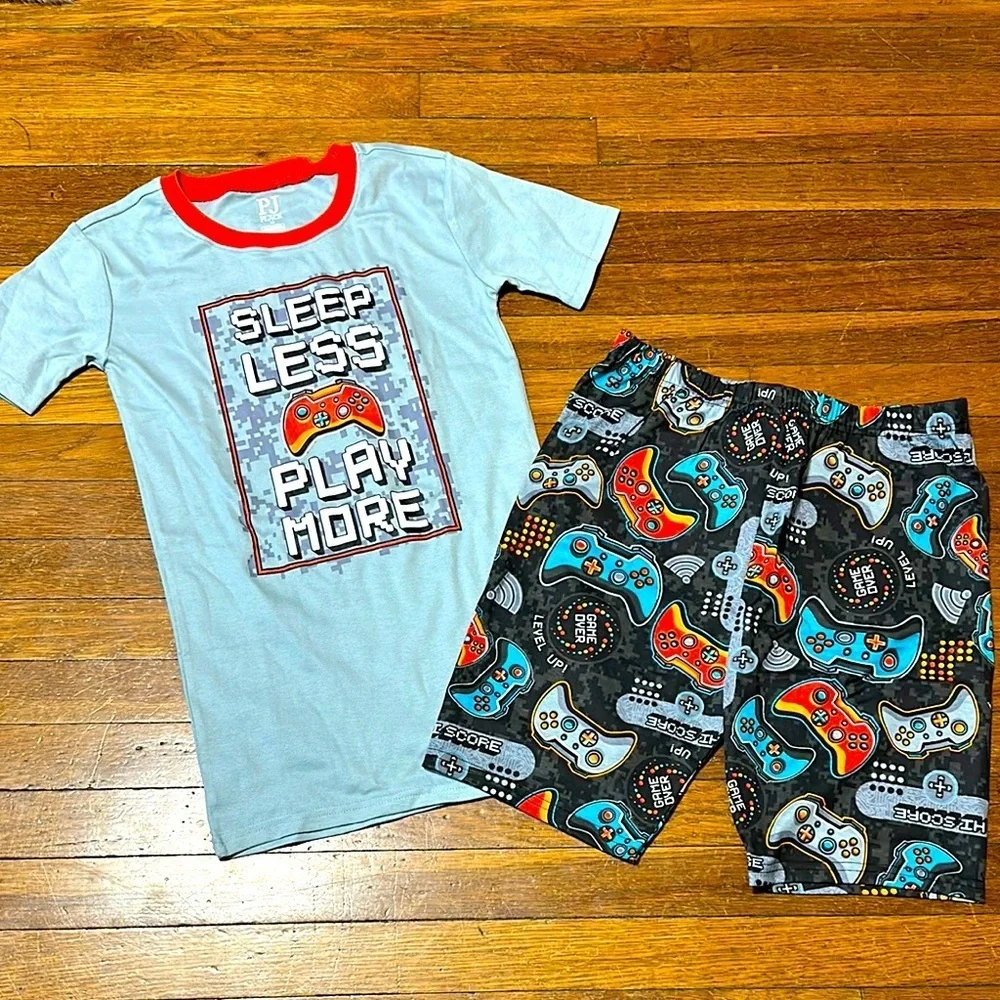Kids Gaming Pajamas Set - Sleep Less Play More, Sz 16
